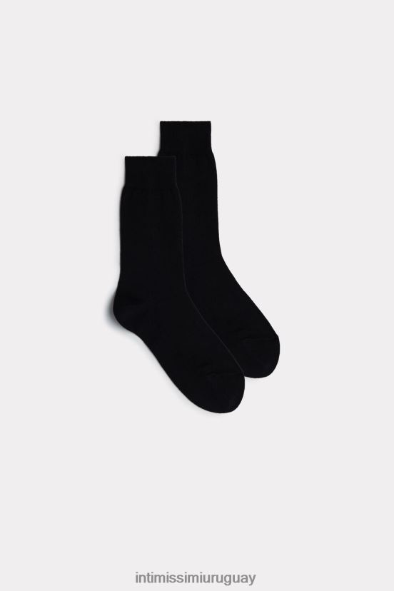 calcetines cortos de algodón cálidos Intimissimi hombres 019-negro V806B8378 medias