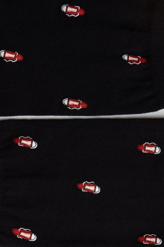 calcetines cortos de algodón estampados Intimissimi hombres 198j-zapato-estampado negro V806B8327 medias