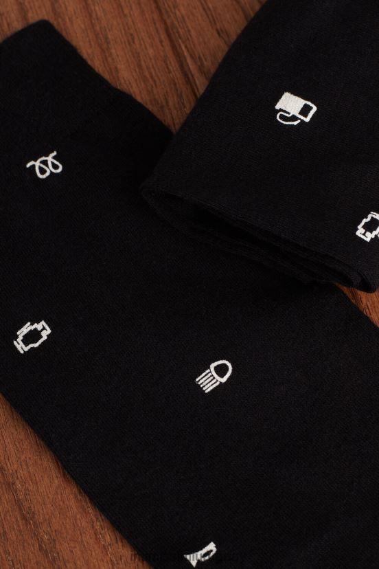 calcetines cortos de algodón estampados Intimissimi hombres 200j-car luz de advertencia imprimir negro V806B8325 medias