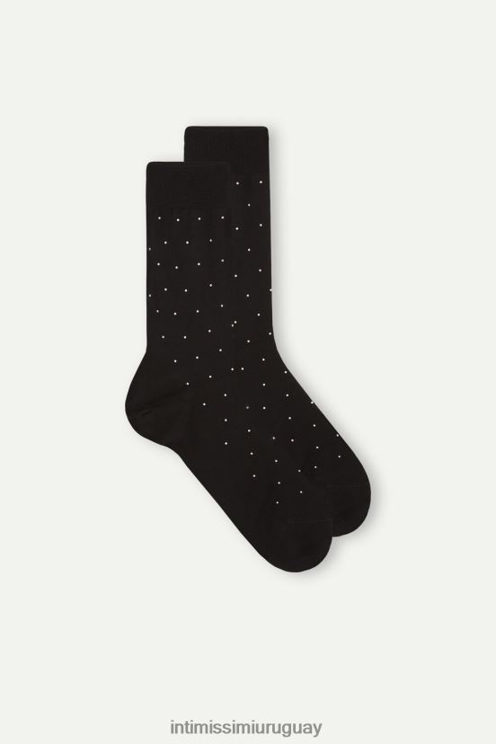 calcetines cortos de algodón isla estampado Intimissimi hombres 062j-nero sello pois V806B8339 medias