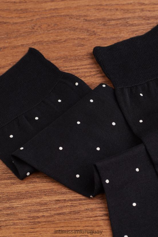 calcetines cortos de algodón isla estampado Intimissimi hombres 062j-nero sello pois V806B8339 medias