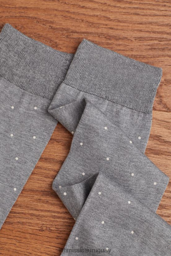 calcetines cortos de algodón isla estampado Intimissimi hombres 063j-estampado lunares gris antracita melange V806B8337 medias