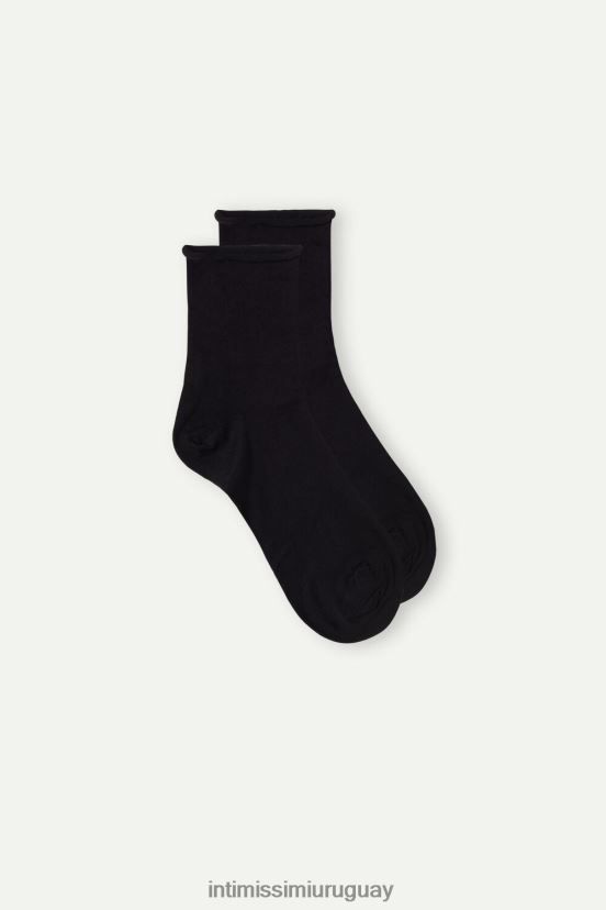 calcetines extracortos de algodón supima elástico Intimissimi hombres 019-negro V806B8345 medias