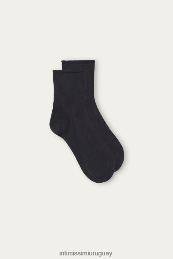 calcetines extracortos de algodón supima elástico Intimissimi hombres 780-gris carbón V806B8343 medias