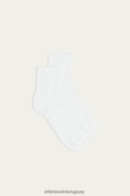 calcetines extracortos de felpa de algodón Intimissimi hombres 001-blanco V806B8369 medias