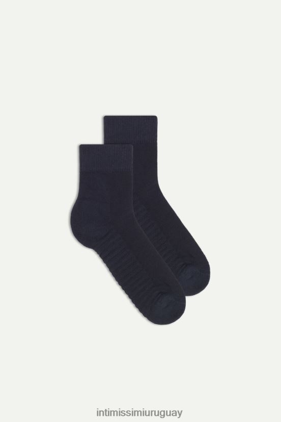 calcetines extracortos de felpa de algodón Intimissimi hombres 016-azul V806B8368 medias