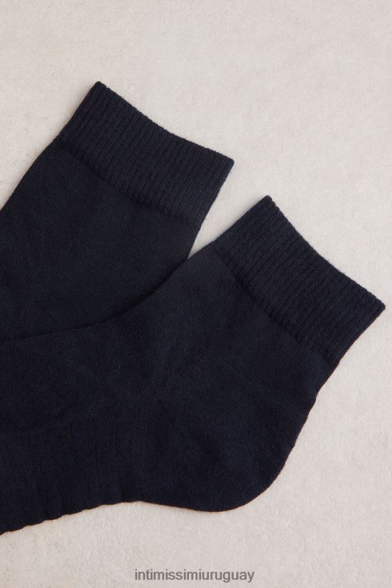 calcetines extracortos de felpa de algodón Intimissimi hombres 016-azul V806B8368 medias