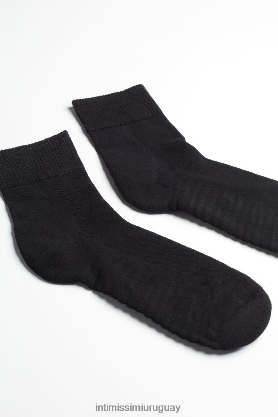 calcetines extracortos de felpa de algodón Intimissimi hombres 019-negro V806B8367 medias