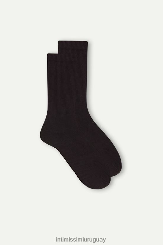 calcetines cortos de felpa de algodón Intimissimi hombres 019-negro V806B8356 medias