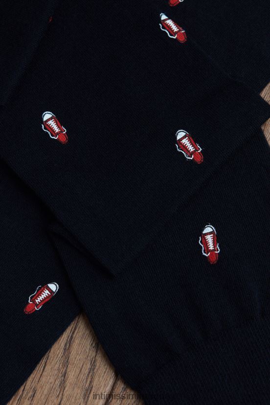 calcetines largos de algodón estampados Intimissimi hombres 198j-zapato-estampado negro V806B8326 medias