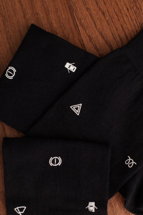 calcetines largos de algodón estampados Intimissimi hombres 200j-car luz de advertencia imprimir negro V806B8328 medias