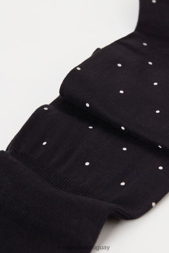 calcetines largos de algodón isla estampado Intimissimi hombres 062j-nero sello pois V806B8338 medias