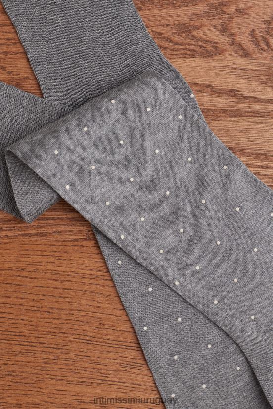 calcetines largos de algodón isla estampado Intimissimi hombres 063j-estampado lunares gris antracita melange V806B8336 medias