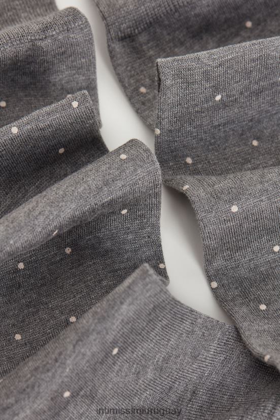 calcetines largos de algodón isla estampado Intimissimi hombres 063j-estampado lunares gris antracita melange V806B8336 medias