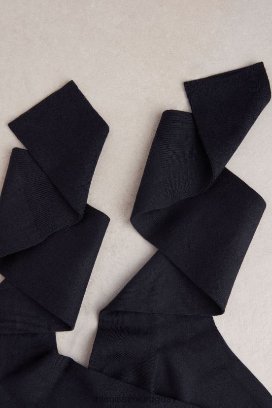 calcetines largos en mezcla de algodón, seda y cachemira Intimissimi hombres 016-azul V806B8381 medias