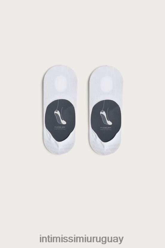 calcetines de algodón elástico Intimissimi hombres 001-blanco V806B8401 medias