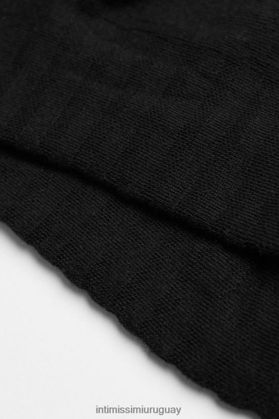 calcetines de felpa de algodón Intimissimi hombres 019-negro V806B8363 medias