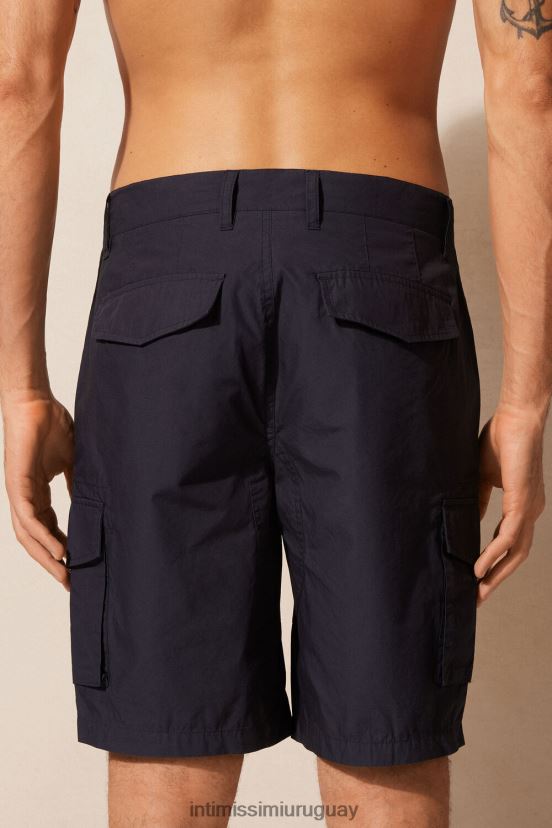 pantalones cortos de algodón Intimissimi hombres 7520-azul V806B8172 vestir