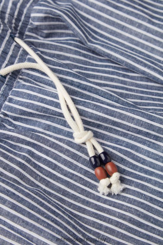 pantalones cortos de lino y algodón a rayas Intimissimi hombres 299j-azul rayas blancas V806B8160 vestir