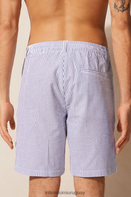 pantalones cortos de sirsaca Intimissimi hombres 304j-blanco/azul V806B8175 vestir