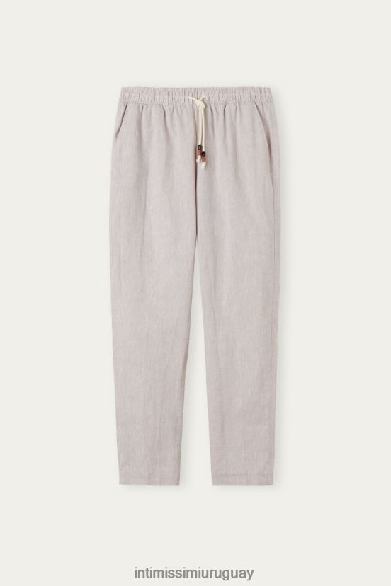 pantalones de lino y algodon Intimissimi hombres 917i-lino blanco V806B8208 vestir