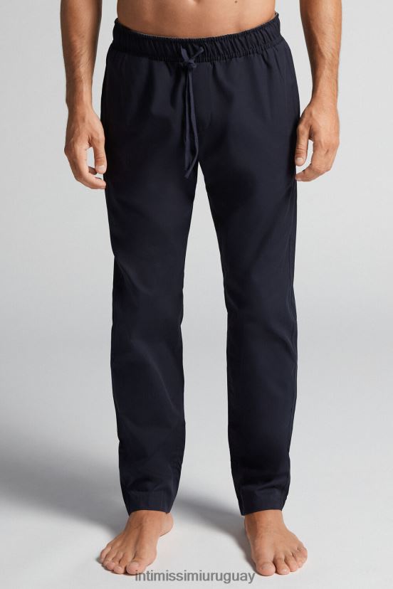 pantalones de lona de algodón Intimissimi hombres 800-azul medianoche V806B8231 vestir