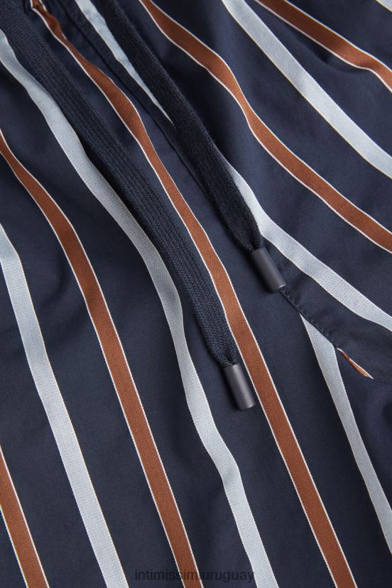 pantalones largos de algodón a rayas Intimissimi hombres 167j-rayas azules V806B8194 vestir