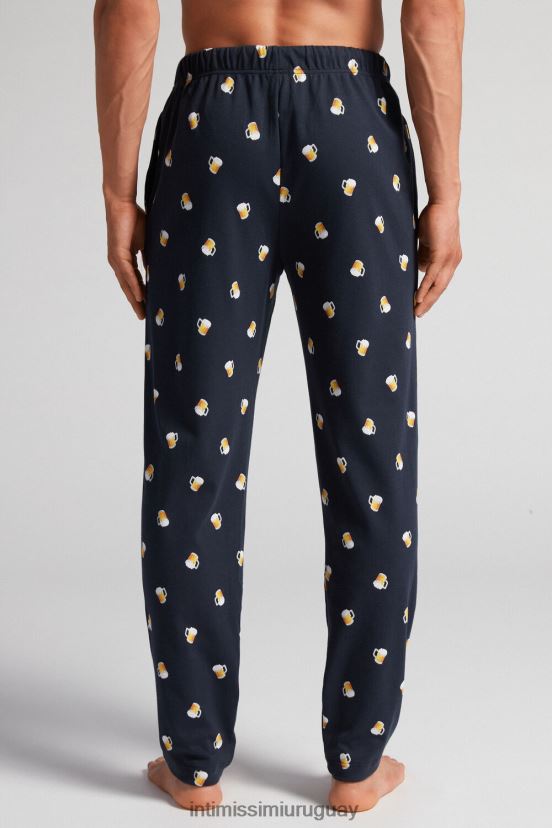 pantalones largos de algodón con estampado de cerveza Intimissimi hombres 369j-blu notte st.birre V806B8168 vestir