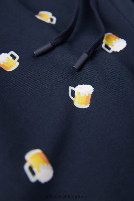 pantalones largos de algodón con estampado de cerveza Intimissimi hombres 369j-blu notte st.birre V806B8168 vestir