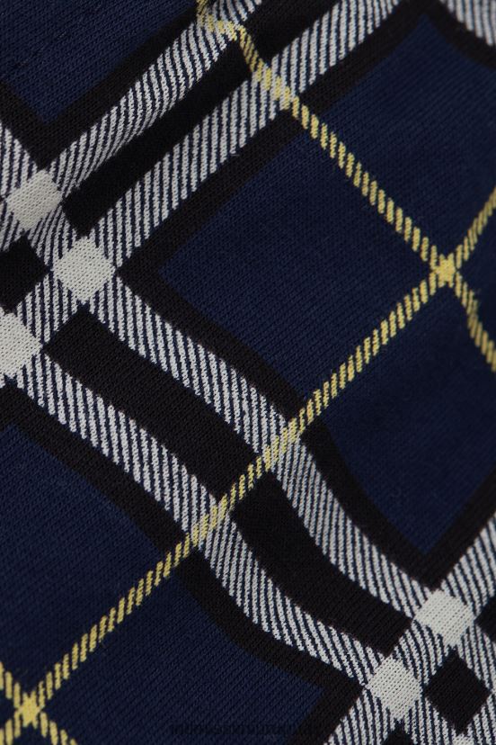 pantalones largos de algodón con estampado de tartán azul Intimissimi hombres 171j-estampado tartán azul/amarillo V806B8195 vestir