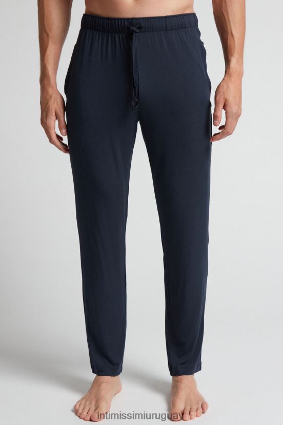 pantalones largos de seda y modal Intimissimi hombres 800-azul medianoche V806B8261 vestir