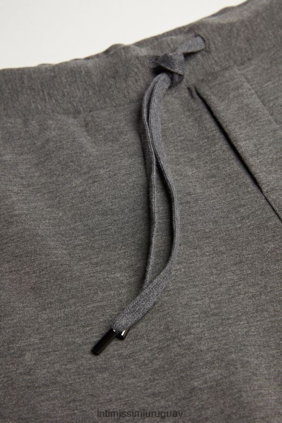 pantalones largos micromodal Intimissimi hombres 5227-gris carbón melange V806B8219 vestir