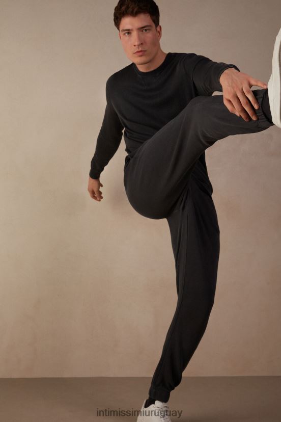 pantalones largos polares colección lavada Intimissimi hombres 762i-gris V806B8187 vestir