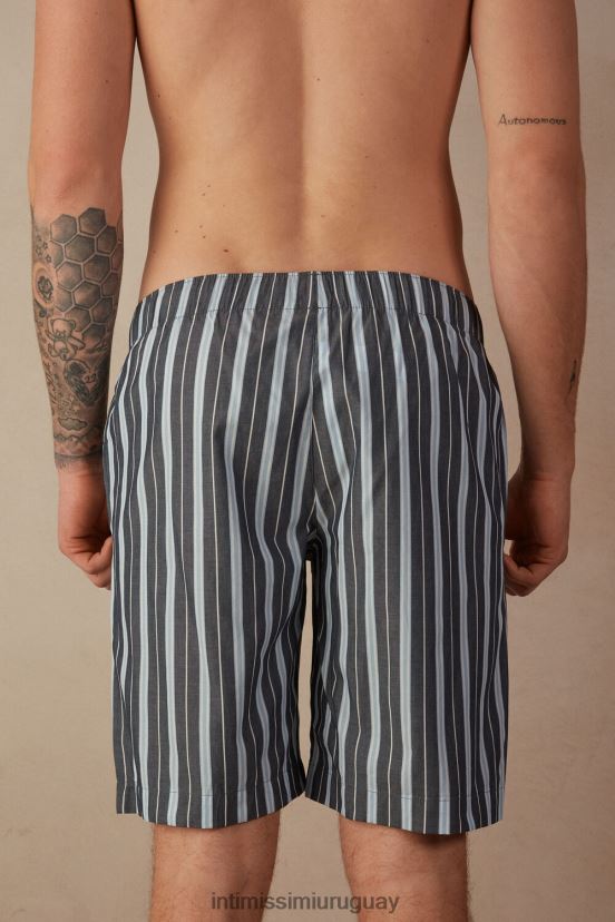 shorts de algodón a rayas Intimissimi hombres 303j-multiraya azul oscuro azul claro V806B8181 vestir