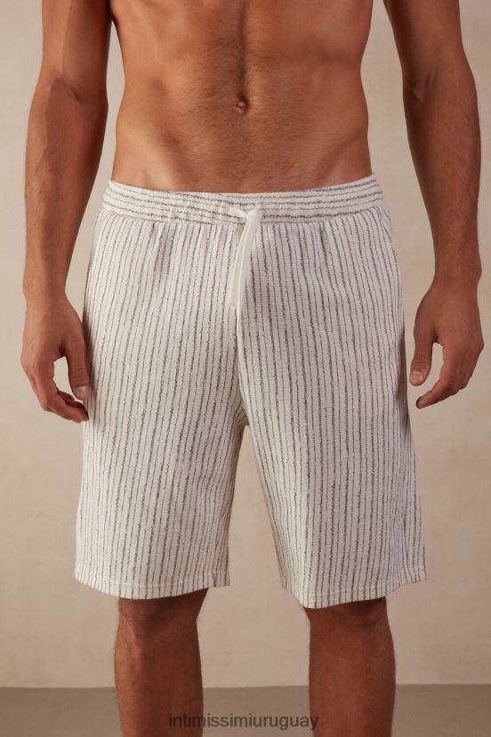 shorts deportivos a rayas Intimissimi hombres Raya gris 300j sobre blanco. V806B8180 vestir
