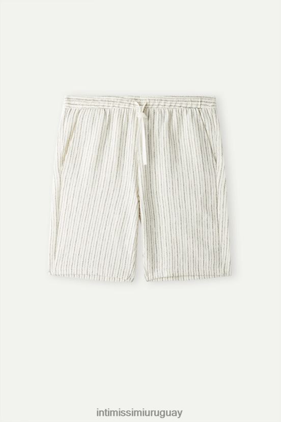 shorts deportivos a rayas Intimissimi hombres Raya gris 300j sobre blanco. V806B8180 vestir