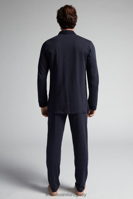 pijama largo de algodón supima Intimissimi hombres 800-azul medianoche V806B8315 vestir