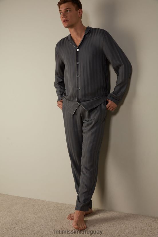 pijamas largos de modal Intimissimi hombres 816i-gris V806B8303 vestir