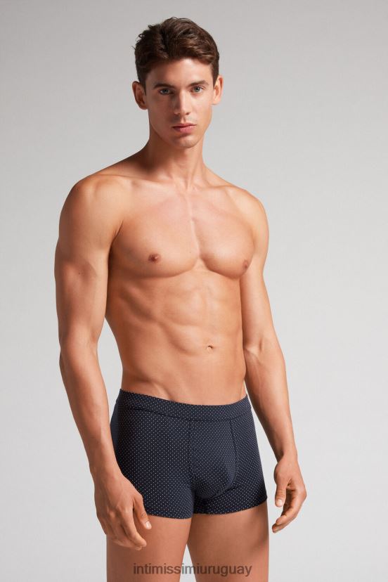 Boxer algodón supima micro lunares fresco natural Intimissimi hombres 364j-blu notte st.pois bianco V806B84 ropa interior