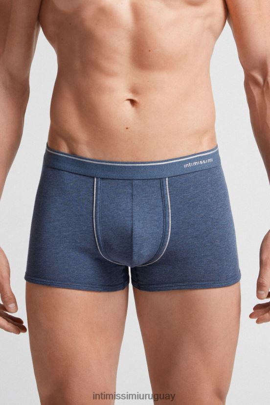 Boxers de algodón supima con cinturilla expuesta. Intimissimi hombres 081i-mezcla azul denim/mezcla gris claro V806B8129 ropa interior