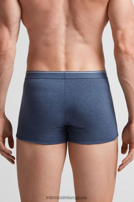 Boxers de algodón supima con cinturilla expuesta. Intimissimi hombres 081i-mezcla azul denim/mezcla gris claro V806B8129 ropa interior