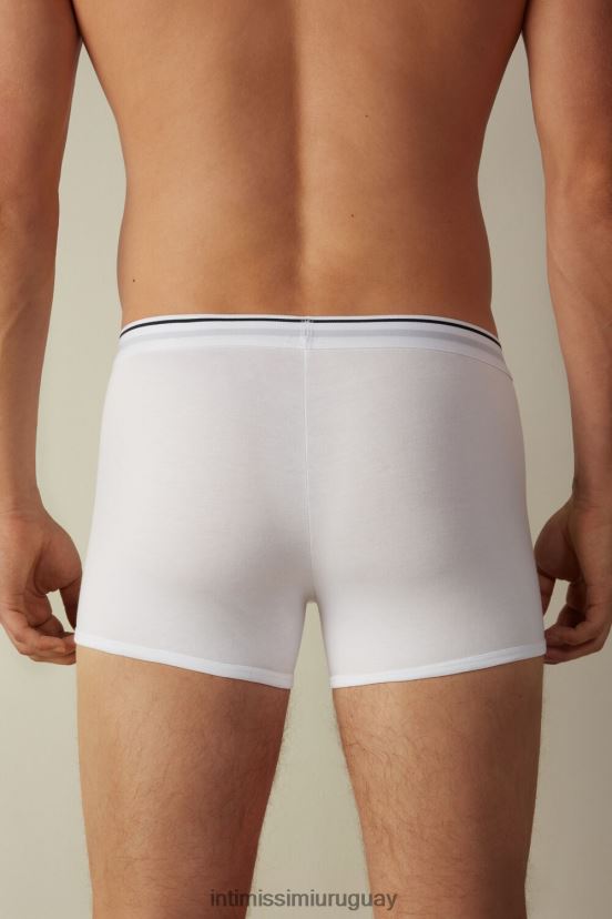 Boxers de algodón supima con cinturilla expuesta. Intimissimi hombres 6986-blanco/azul V806B8128 ropa interior