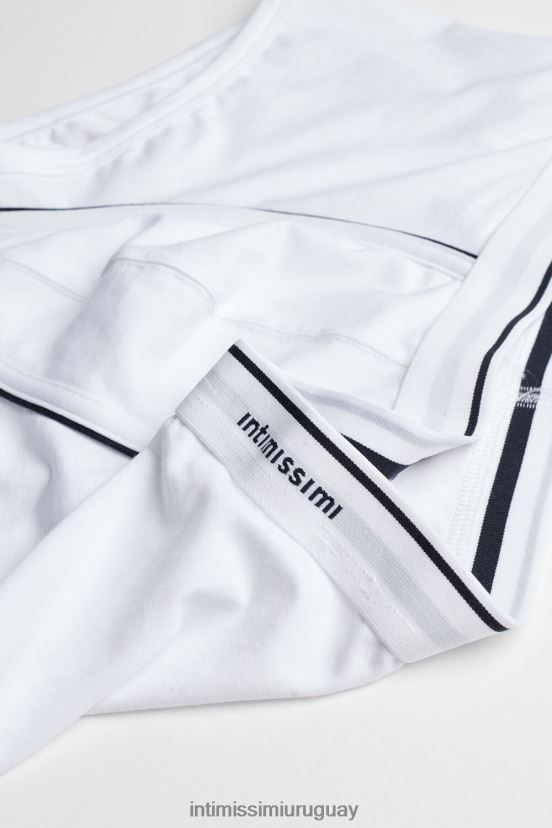 Boxers de algodón supima con cinturilla expuesta. Intimissimi hombres 6986-blanco/azul V806B8128 ropa interior