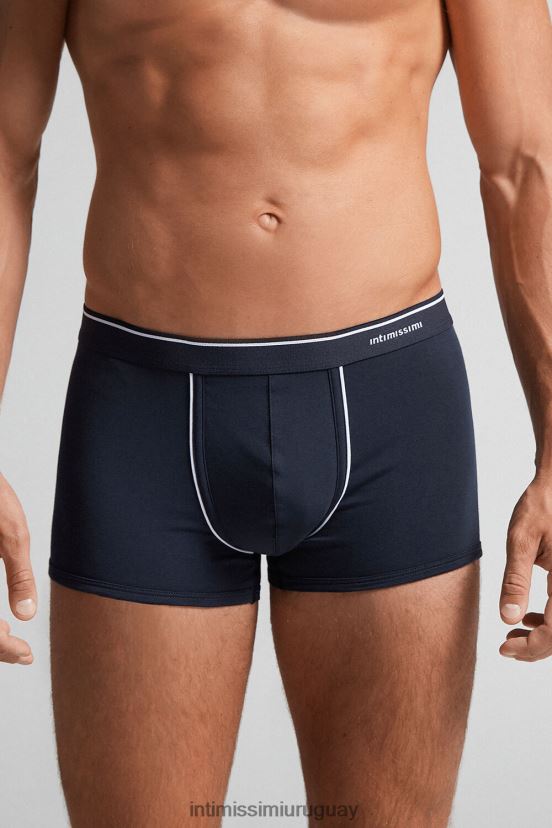 Boxers de algodón supima con cinturilla expuesta. Intimissimi hombres 6987-azul/blanco V806B8126 ropa interior