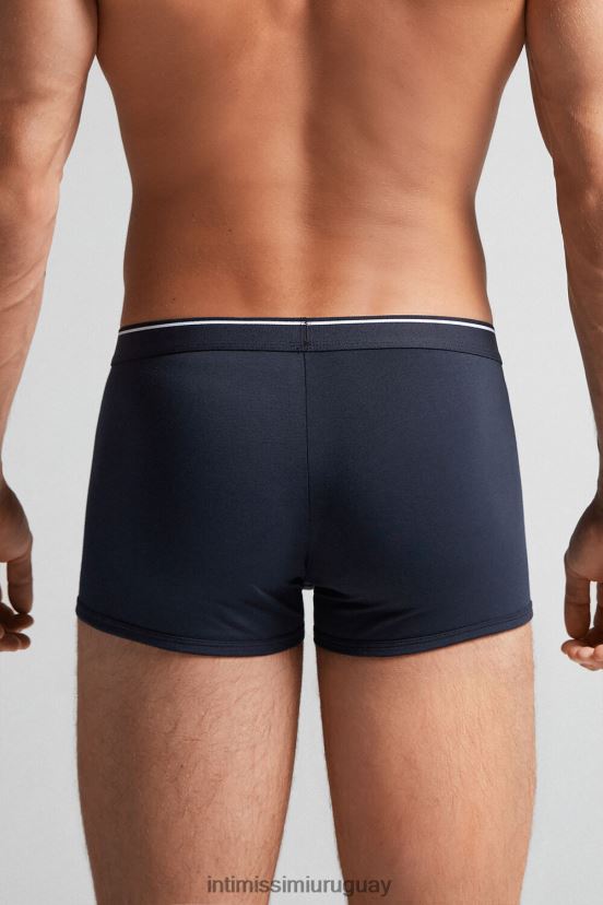 Boxers de algodón supima con cinturilla expuesta. Intimissimi hombres 6987-azul/blanco V806B8126 ropa interior