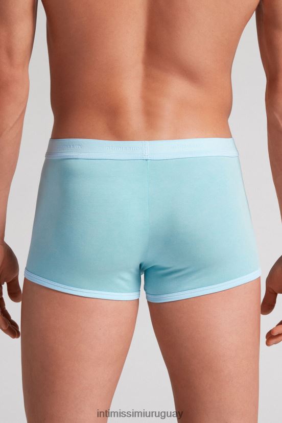 Boxers de algodón supima fresco natural con logo. Intimissimi hombres 321j-verde agua V806B821 ropa interior