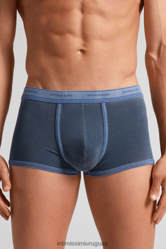 Boxers de algodón supima fresco natural con logo. Intimissimi hombres 394j-blu gas del V806B86 ropa interior