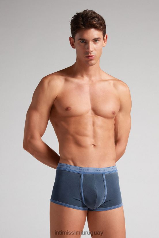 Boxers de algodón supima fresco natural con logo. Intimissimi hombres 394j-blu gas del V806B86 ropa interior
