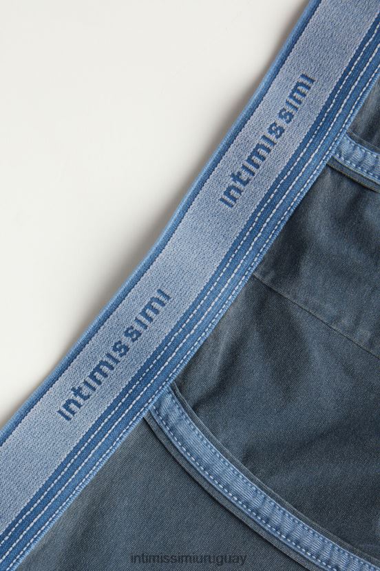 Boxers de algodón supima fresco natural con logo. Intimissimi hombres 394j-blu gas del V806B86 ropa interior