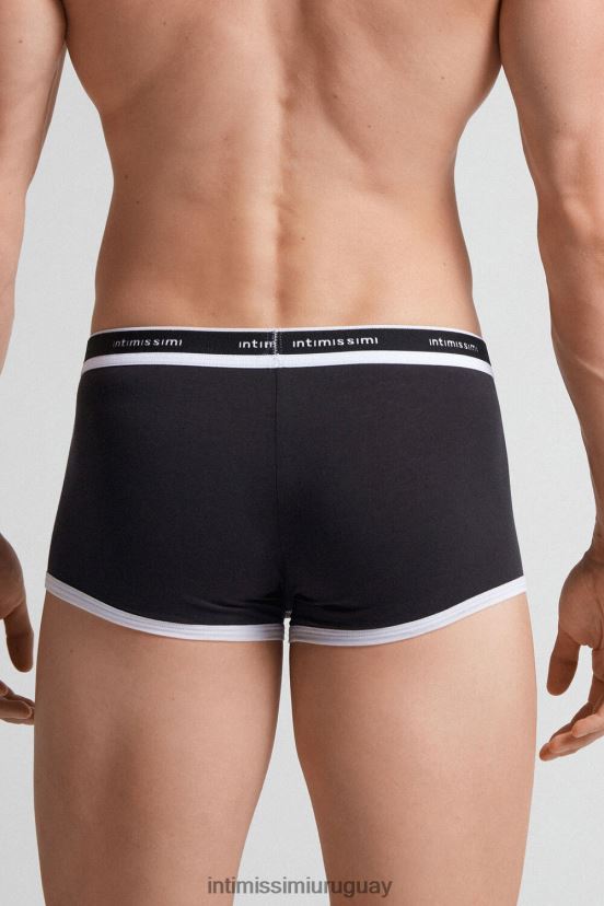 Boxers de algodón supima fresco natural con logo. Intimissimi hombres 661i-nero/blanco V806B840 ropa interior